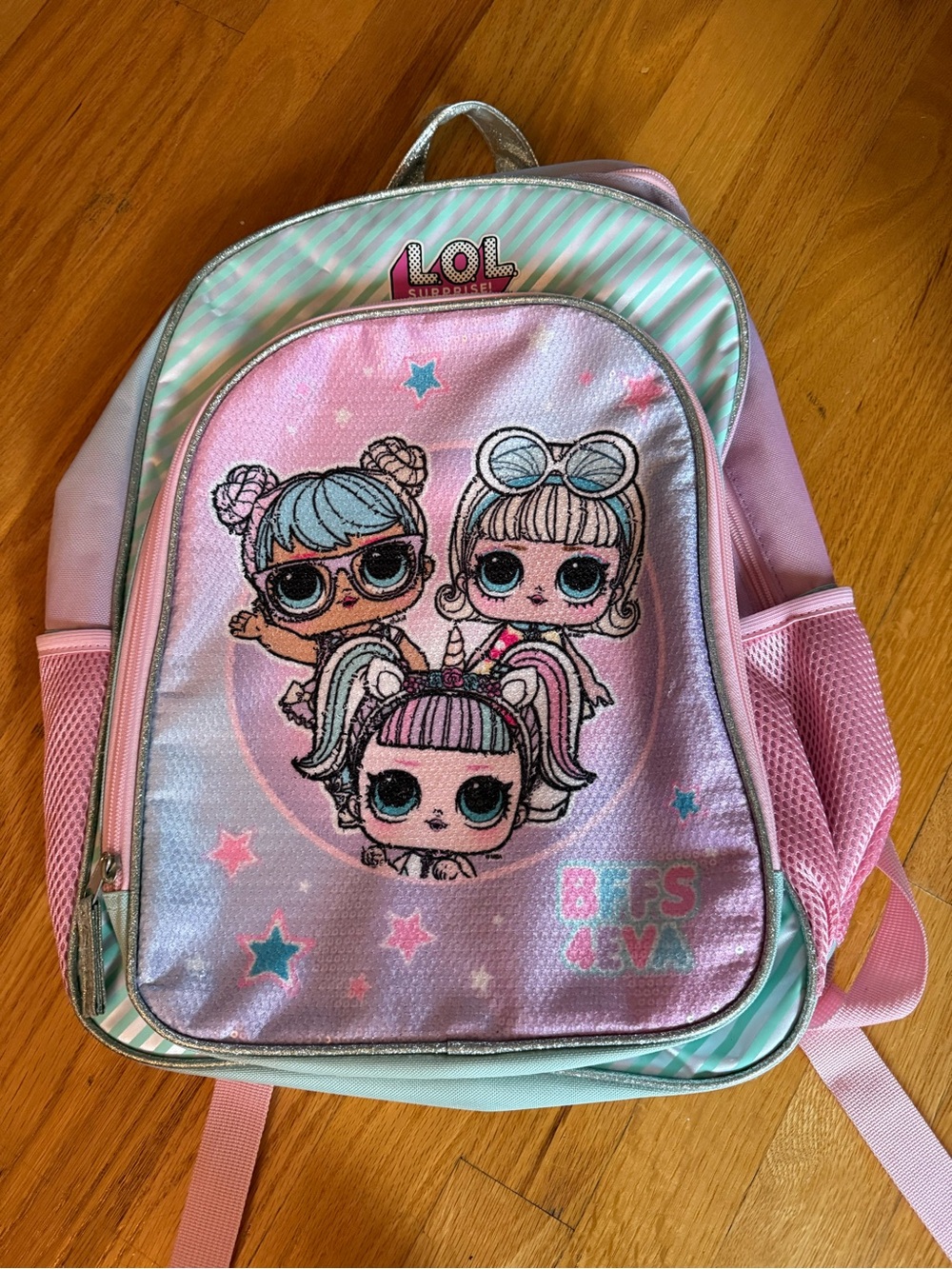 L.O.L. Surprise! Pink Mint Glitter Character Backpack